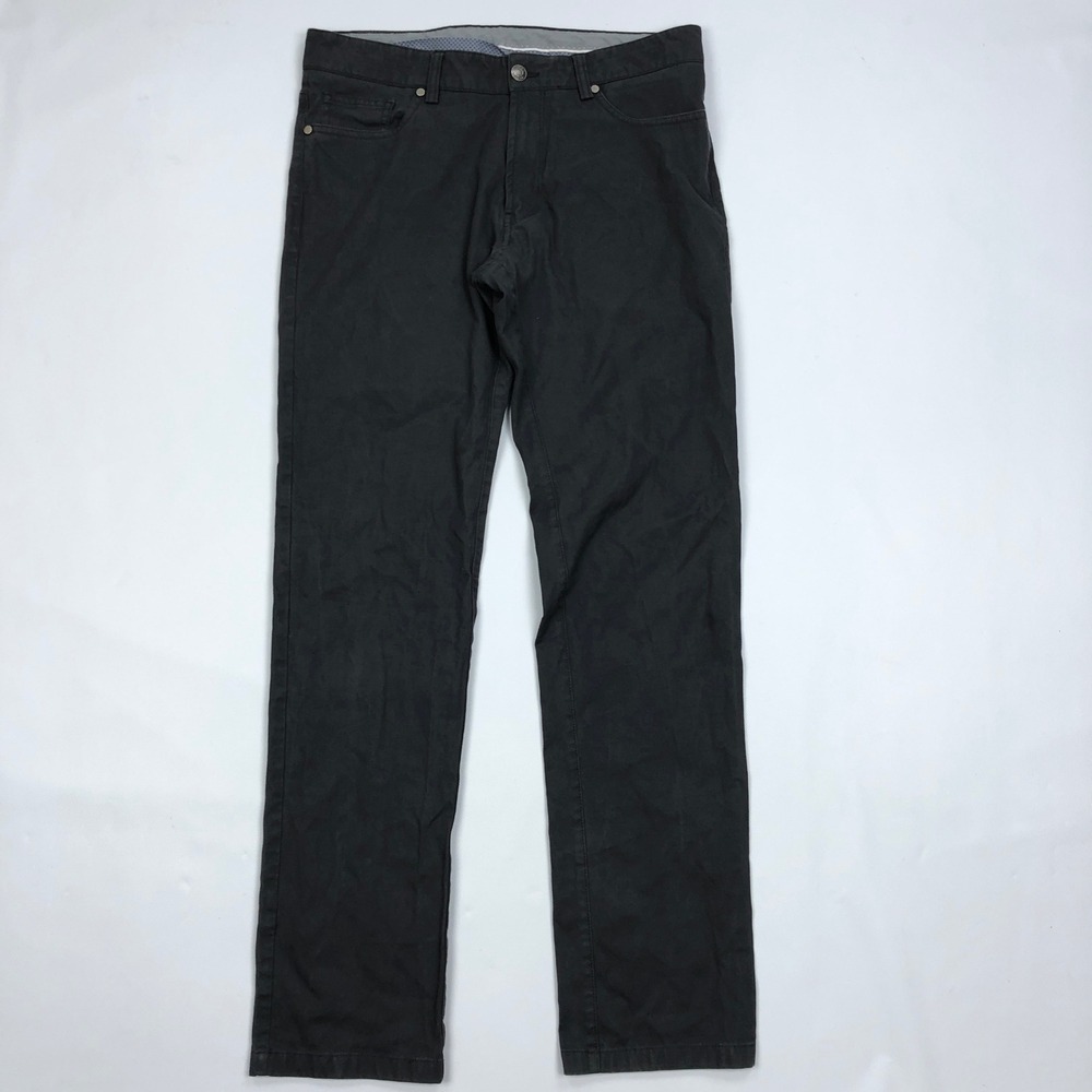 Peter Millar Collection Perfect Twill Pants Mens 33 Charcoal Grey Silk Blend